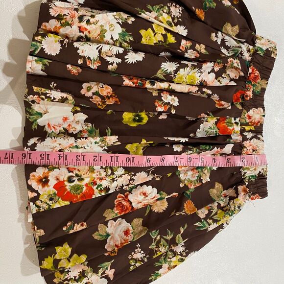 Princess Vera Wang Women’s Small Brown Floral Pleated Skirt - Picture 5 of 6